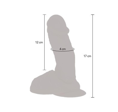 Realistyczne żylaste dildo z mocną przyssawką 17cm